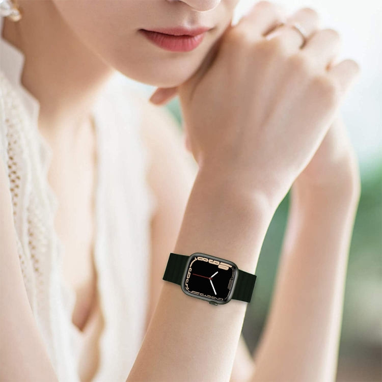 Integrated Silicone Strap Watch Band For Apple Watch Series 9&8&7 41mm / SE 3&SE 2&6&SE&5&4 40mm / 3&2&1 38mm(Green) by bashfashion