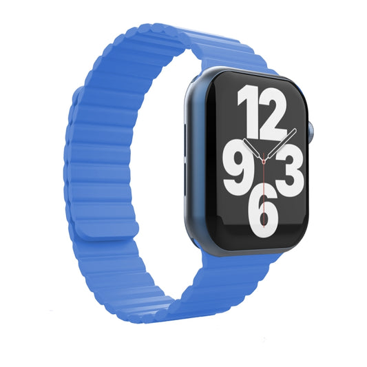 Integrated Silicone Strap Watch Band For Apple Watch Series 8&7 45mm / SE 2&6&SE&5&4 44mm / 3&2&1 42mm(Blue) by bashfashion