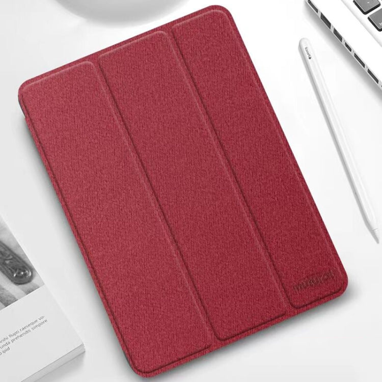 For iPad mini 6 / mini 2024 Mutural YASHI Series Cloth Pattern Texture Horizontal Flip Tablet Case(Red) by Mutural