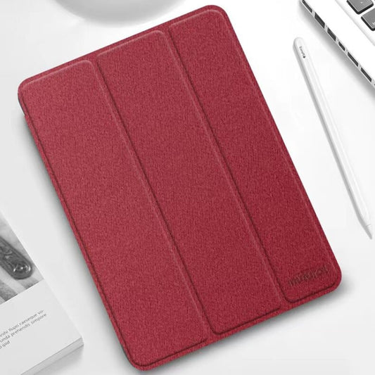 For iPad mini 6 / mini 2024 Mutural YASHI Series Cloth Pattern Texture Horizontal Flip Tablet Case(Red) by Mutural