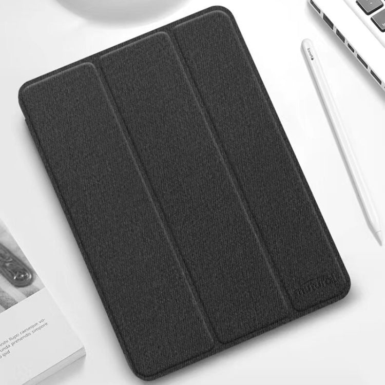 For iPad mini 6 / mini 2024 Mutural YASHI Series Cloth Pattern Texture Horizontal Flip Tablet Case(Black) by Mutural