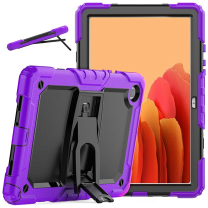 Shockproof Colorful Silicone + Black PC Tablet Protective Case with Holder & Shoulder Strap For Samsung Galaxy Tab A7 2020 T500(Purple) by bashfashion