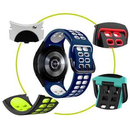 For Samsung Galaxy Watch4 40mm / 44mm Double-row Hole Two-color Silicone Watch Band(Black Red) by bashfashion