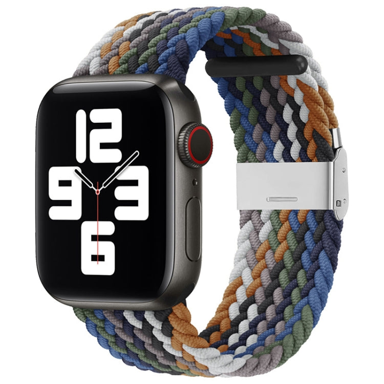 Nylon Braid One Buckle Watch Band For Apple Watch Ultra 49mm&Watch Ultra 2 49mm / Series 9&8&7 45mm / SE 3&SE 2&6&SE&5&4 44mm / 3&2&1 42mm(Cowboy) by bashfashion