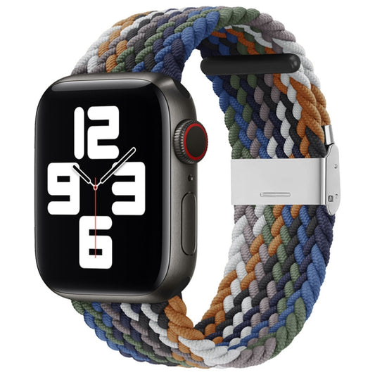 Nylon Braid One Buckle Watch Band For Apple Watch Ultra 49mm&Watch Ultra 2 49mm / Series 9&8&7 45mm / SE 3&SE 2&6&SE&5&4 44mm / 3&2&1 42mm(Cowboy) by bashfashion