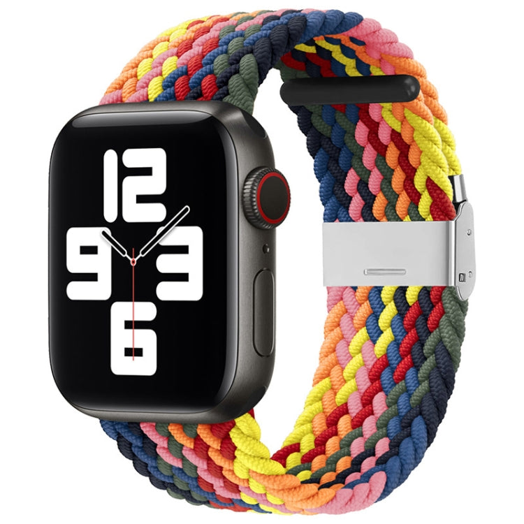 Nylon Braid One Buckle Watch Band For Apple Watch Ultra 49mm&Watch Ultra 2 49mm / Series 9&8&7 45mm / SE 3&SE 2&6&SE&5&4 44mm / 3&2&1 42mm(Colorful) by bashfashion