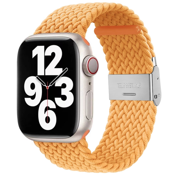Nylon Braid One Buckle Watch Band For Apple Watch Ultra 49mm&Watch Ultra 2 49mm / Series 9&8&7 45mm / SE 3&SE 2&6&SE&5&4 44mm / 3&2&1 42mm(Beige) by bashfashion