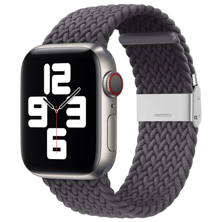 Nylon Braid One Buckle Watch Band For Apple Watch Ultra 49mm&Watch Ultra 2 49mm / Series 9&8&7 45mm / SE 3&SE 2&6&SE&5&4 44mm / 3&2&1 42mm(Grey) by bashfashion