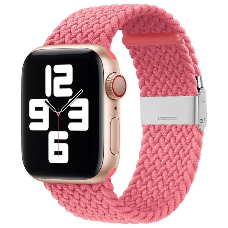 Nylon Braid One Buckle Watch Band For Apple Watch Ultra 49mm&Watch Ultra 2 49mm / Series 9&8&7 45mm / SE 3&SE 2&6&SE&5&4 44mm / 3&2&1 42mm(Pink) by bashfashion