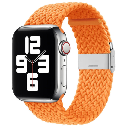 Nylon Braid One Buckle Watch Band For Apple Watch Ultra 49mm&Watch Ultra 2 49mm / Series 9&8&7 45mm / SE 3&SE 2&6&SE&5&4 44mm / 3&2&1 42mm(Orange) by bashfashion