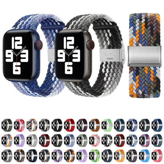Nylon Braid One Buckle Watch Band For Apple Watch Ultra 49mm&Watch Ultra 2 49mm / Series 9&8&7 45mm / SE 3&SE 2&6&SE&5&4 44mm / 3&2&1 42mm(Colorful) by bashfashion