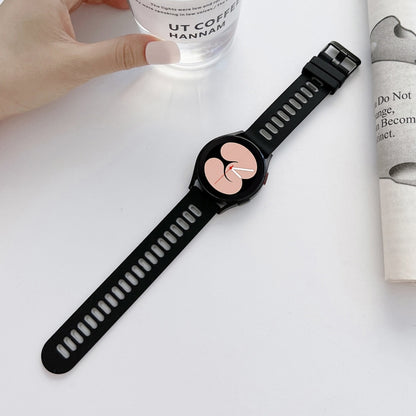 For Samsung Galaxy Watch4 40mm / 44mm Two-color Silicone Strap Watch Band(Black White) by bashfashion