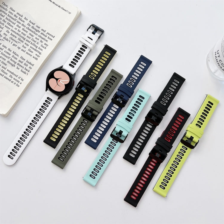 For Samsung Galaxy Watch4 40mm / 44mm Two-color Silicone Strap Watch Band(Black White) by bashfashion