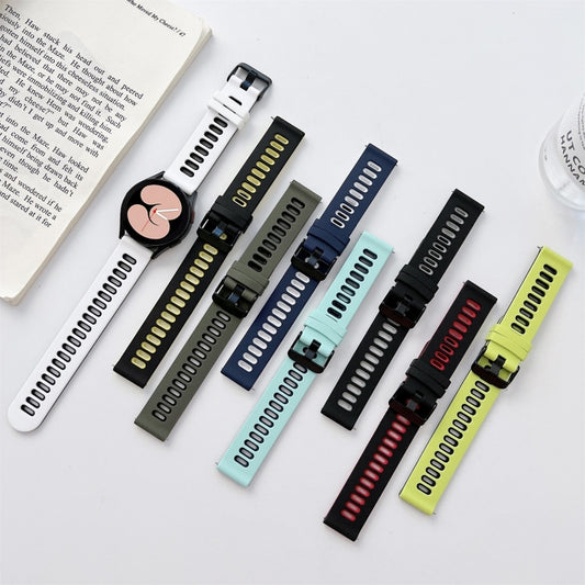 For Samsung Galaxy Watch4 40mm / 44mm Two-color Silicone Strap Watch Band(Black White) by bashfashion