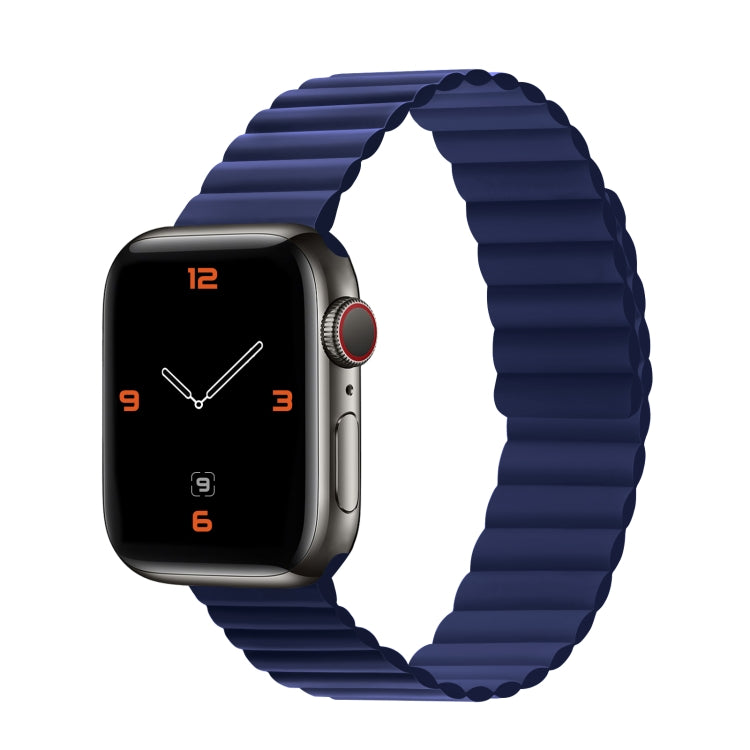 Silicone Magnetic Integrated Short Strap Watch Band For Apple Watch Series 9&8&7 41mm / SE 3&SE 2&6&SE&5&4 40mm / 3&2&1 38mm(Blue) by bashfashion
