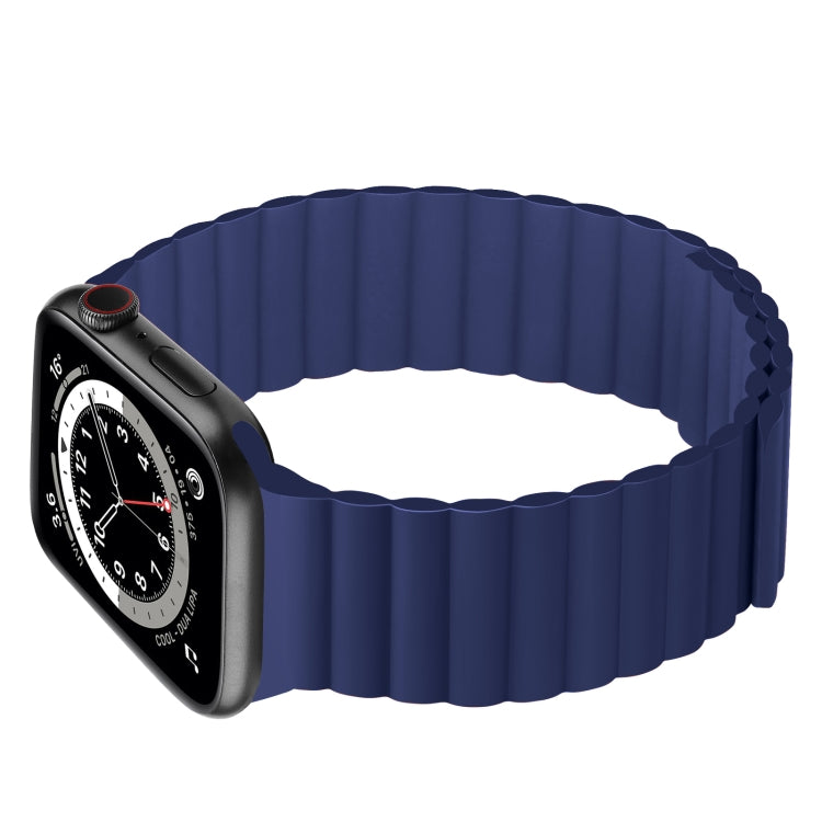 Silicone Magnetic Integrated Short Strap Watch Band For Apple Watch Series 9&8&7 41mm / SE 3&SE 2&6&SE&5&4 40mm / 3&2&1 38mm(Blue) by bashfashion
