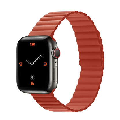 Silicone Magnetic Integrated Short Strap Watch Band For Apple Watch Series 8&7 45mm / SE 2&6&SE&5&4 44mm / 3&2&1 42mm(Red) by bashfashion