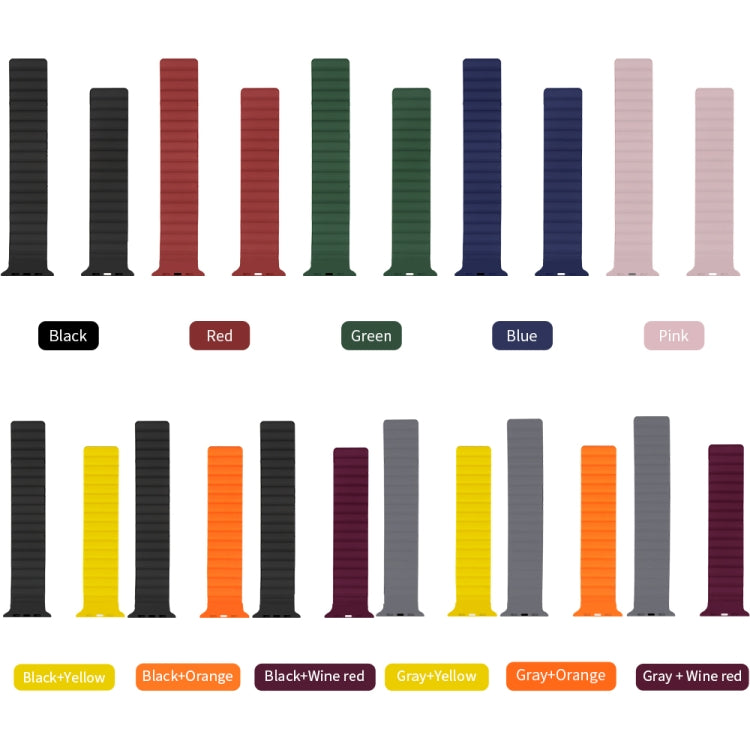 Silicone Magnetic Integrated Short Strap Watch Band For Apple Watch Series 8&7 45mm / SE 2&6&SE&5&4 44mm / 3&2&1 42mm(Red) by bashfashion