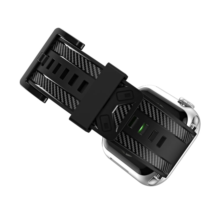 Carbon Fiber Texture Watch Band For Apple Watch Series 9&8&7 41mm / SE 3&SE 2&6&SE&5&4 40mm / 3&2&1 38mm(Green) by bashfashion