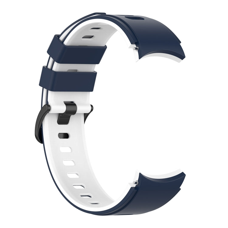 For Samsung Galaxy Watch4 Classic 42mm / 46mm Two-color Silicone Strap Watch Band(Midnight Blue White) by bashfashion