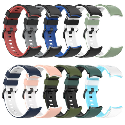 For Samsung Galaxy Watch4 Classic 42mm / 46mm Two-color Silicone Strap Watch Band(Midnight Blue White) by bashfashion