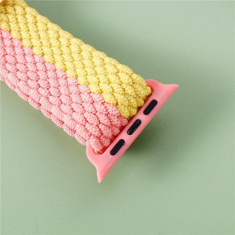 Adjustable Striped Woven Nylon Strap Watch Band For Apple Watch Series 9&8&7 41mm / SE 3&SE 2&6&SE&5&4 40mm / 3&2&1 38mm(Black White Purple) by bashfashion