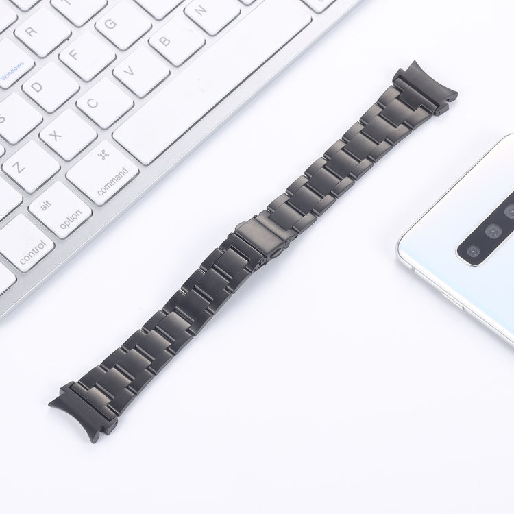 For Samsung Galaxy Watch4 40mm / 44mm Three-bead Small Waist Steel Strap Watch Band(Black) by bashfashion