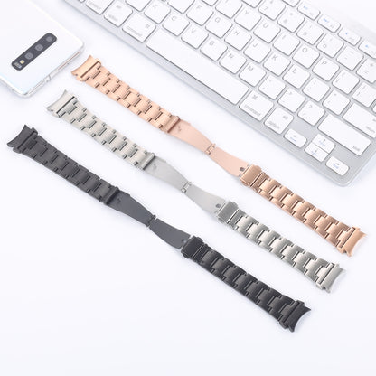 For Samsung Galaxy Watch4 40mm / 44mm Three-bead Small Waist Steel Strap Watch Band(Black) by bashfashion
