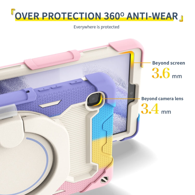 For Samsung Galaxy Tab A7 Lite Armor Contrast Color Silicone + PC Tablet Case(Colorful Blue) by bashfashion