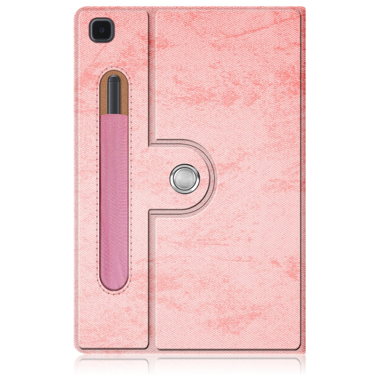 For Samsung Galaxy Tab A7 Lite 8.7 2021 T220 / T225 Solid Color 360 Degrees Rotation Tablet Leather Case with Holder(Pink) by bashfashion