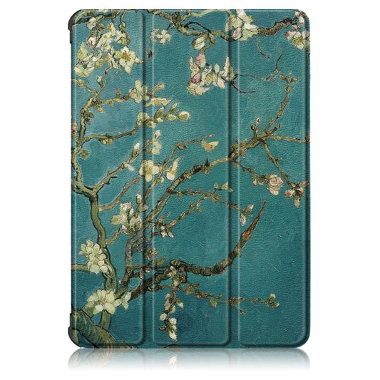 For Samsung Galaxy Tab S7 FE 12.4 inch Painted TPU Horizontal Flip Tablet Leather Case with 3-Fold Holder & Sleep / Wake-up Function(Apricot Blossom) by bashfashion
