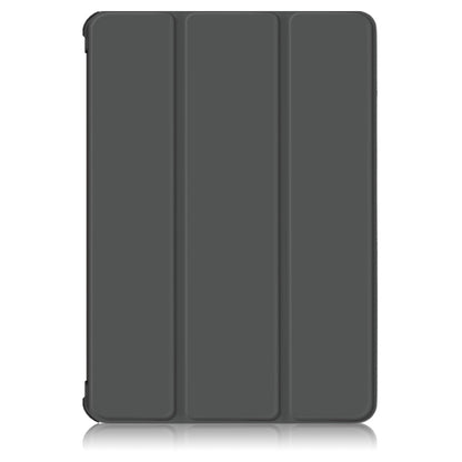 For Samsung Galaxy Tab S7 FE 12.4 Solid Color TPU Horizontal Flip Tablet Leather Case with 3-Fold Holder & Sleep / Wake-up Function(Grey) by bashfashion