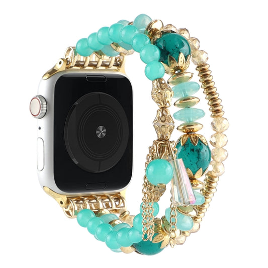 Pearl Strap Watch Band For Apple Watch Series 9&8&7 41mm / SE 3&SE 2&6&SE&5&4 40mm / 3&2&1 38mm(Green) by bashfashion