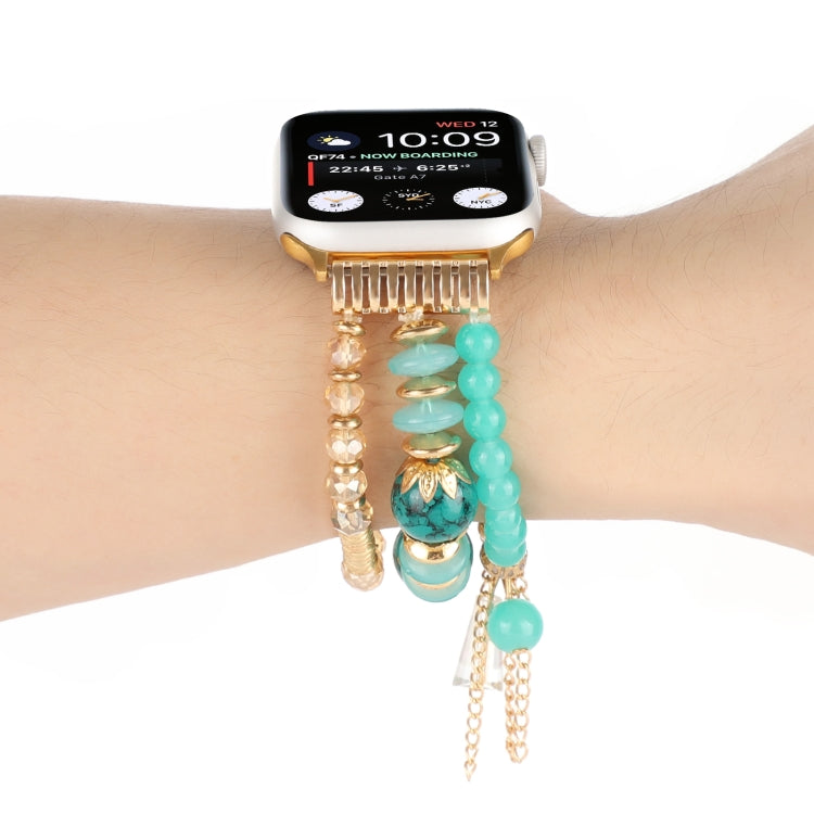 Pearl Strap Watch Band For Apple Watch Series 9&8&7 41mm / SE 3&SE 2&6&SE&5&4 40mm / 3&2&1 38mm(Green) by bashfashion