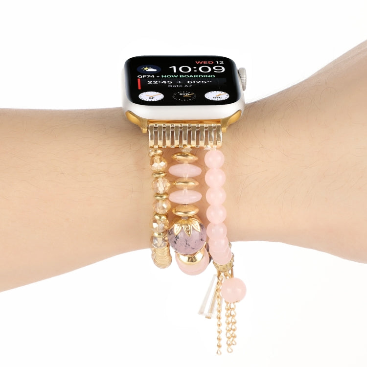 Pearl Strap Watch Band For Apple Watch Series 9&8&7 41mm / SE 3&SE 2&6&SE&5&4 40mm / 3&2&1 38mm(Pink) by bashfashion