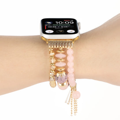 Pearl Strap Watch Band For Apple Watch Series 9&8&7 41mm / SE 3&SE 2&6&SE&5&4 40mm / 3&2&1 38mm(Pink) by bashfashion