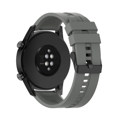 For Huawei Watch GT 3 46mm/GT Runner 22mm Silicone Black Buckle Watch Band(Grey) by bashfashion