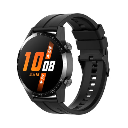 For Huawei Watch GT 3 42mm 20mm Silicone Black Buckle Watch Band(Black) by bashfashion