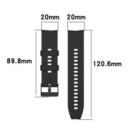 For Huawei Watch GT 3 42mm 20mm Silicone Black Buckle Watch Band(Black) by bashfashion