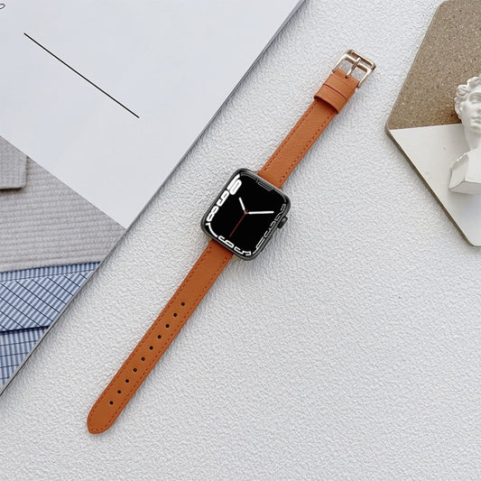 Leather Watch Band For Apple Watch Series 9&8&7 41mm / SE 3&SE 2&6&SE&5&4 40mm / 3&2&1 38mm(Orange) by bashfashion