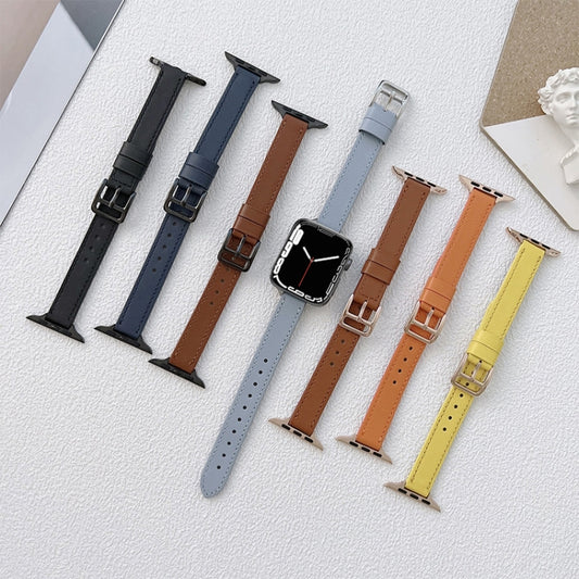 Leather Watch Band For Apple Watch Series 9&8&7 41mm / SE 3&SE 2&6&SE&5&4 40mm / 3&2&1 38mm(Orange) by bashfashion