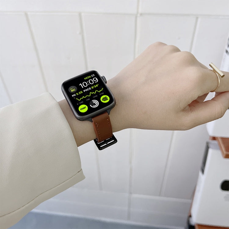 Leather Watch Band For Apple Watch Series 9&8&7 41mm / SE 3&SE 2&6&SE&5&4 40mm / 3&2&1 38mm(Orange) by bashfashion