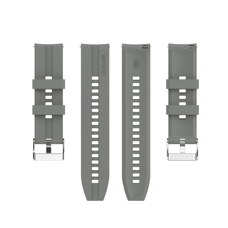 For Huawei Watch GT 3 46mm/GT 22mm Runner Silicone Silver Buckle Watch Band(Grey) by bashfashion