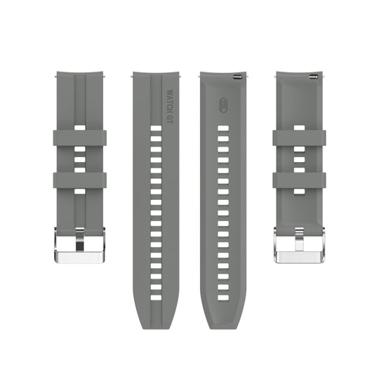 For Huawei Watch GT 3 46mm/GT 22mm Runner Silicone Silver Buckle Watch Band(Grey) by bashfashion