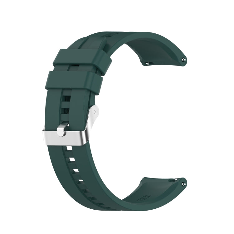For Huawei Watch GT 3 42mm 20mm Silicone Silver Buckle Watch Band(Dark Green) by bashfashion
