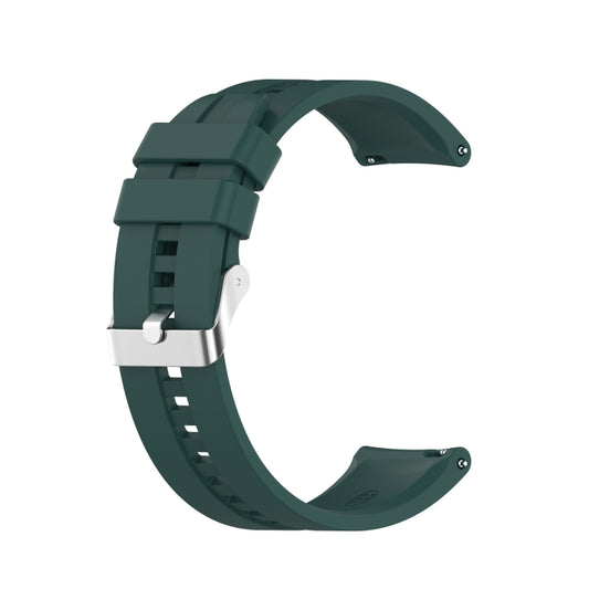 For Huawei Watch GT 3 42mm 20mm Silicone Silver Buckle Watch Band(Dark Green) by bashfashion