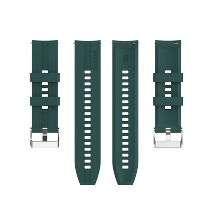For Huawei Watch GT 3 42mm 20mm Silicone Silver Buckle Watch Band(Dark Green) by bashfashion
