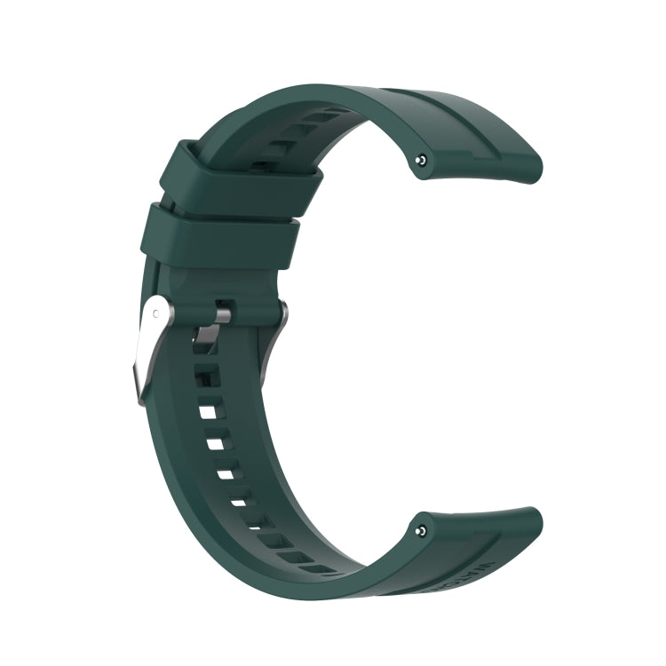 For Huawei Watch GT 3 42mm 20mm Silicone Silver Buckle Watch Band(Dark Green) by bashfashion