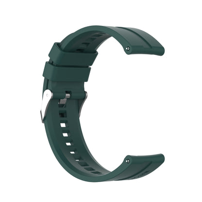 For Huawei Watch GT 3 42mm 20mm Silicone Silver Buckle Watch Band(Dark Green) by bashfashion