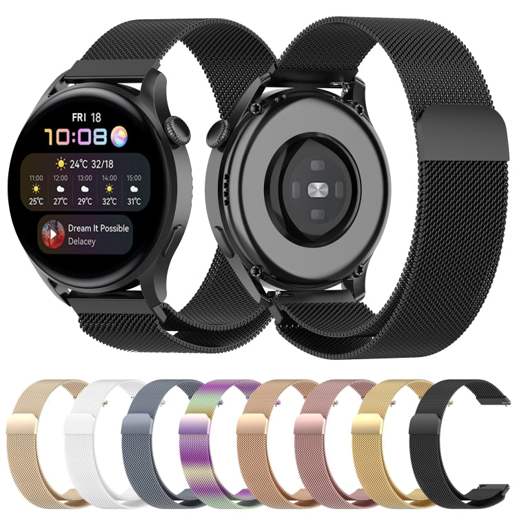 For Huawei Watch GT 3 46mm/GT Runner 22mm Milan Metal Watch Band(Black) by bashfashion